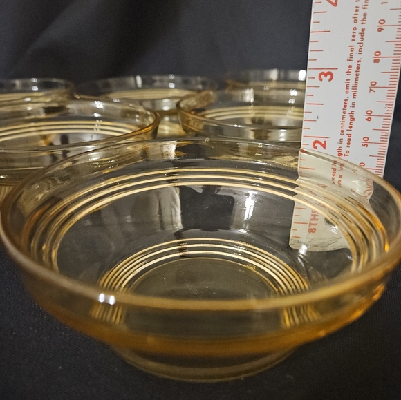 Fostoria Depression Glass Topaz Yellow Transparent Set 6 finger dessert bowls - Picture 8 of 10